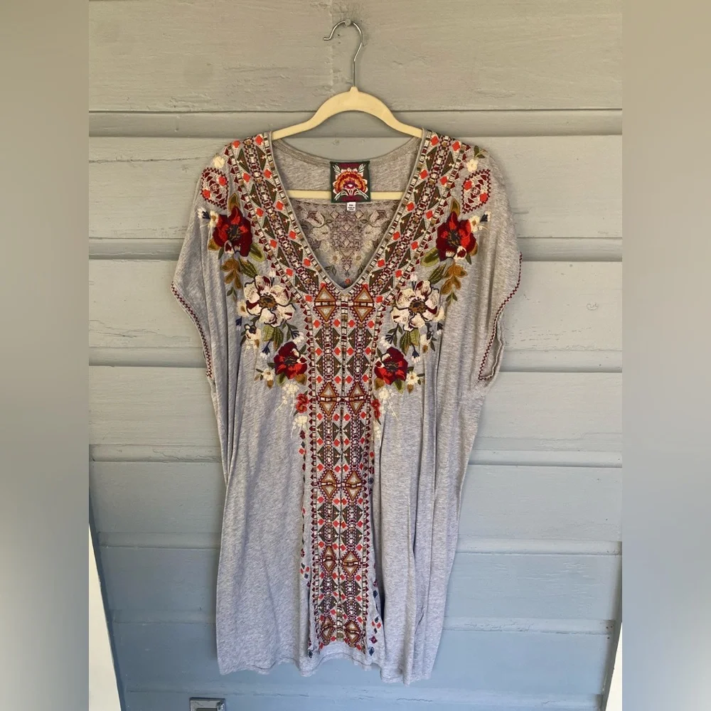 Johnny Was BEATRIZ KNIT TUNIC DRESS - Gray - XL - Picture 1 of 6